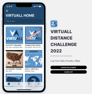 Virtuall Distance Challenge tracker app 